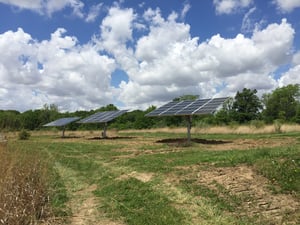 Three AllEarth Solar Trackers are producing power in a 16.8 kW solar array for the Montgomery Residence in rural Sullivan, IL near the north end of Lake Shelbyville.  It is the largest residential solar installation for the local interconnecting utility.